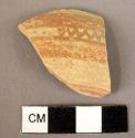 Potsherd - small zigzag between two bands - red paint