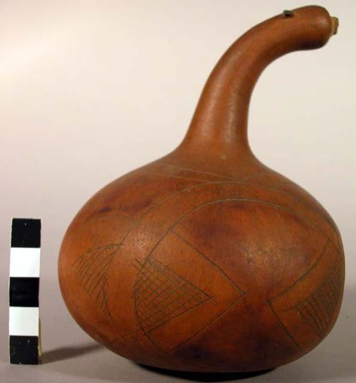 Incised gourd vessel