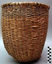 Twined utility basket. Made of bear grass.