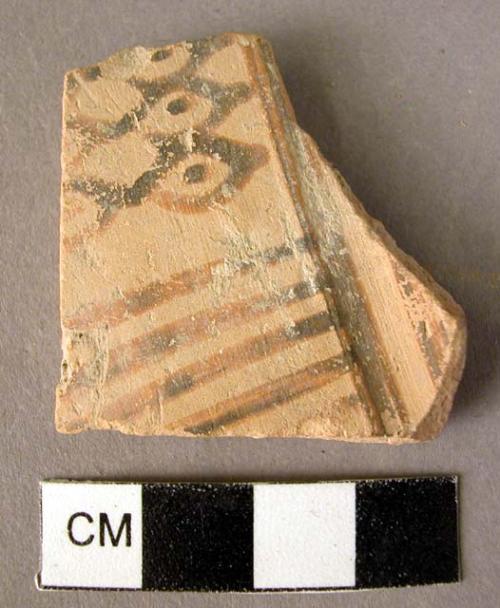 Potsherd - geometric. Typical ware, horizontal & vertical panelling bands & oppo