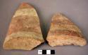 2 pottery base fragments