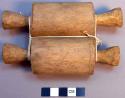 2 miniature racing logs with handles - ceremonial