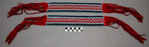 Man's beaded broad cloth arm bands