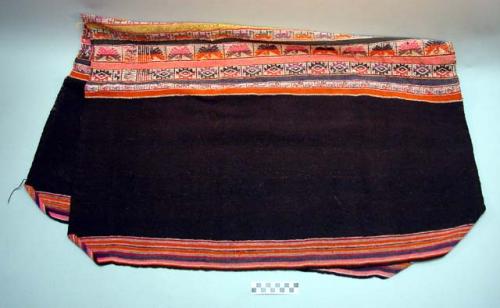 Blanket, two brownish black woven textiles sewn together