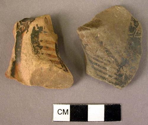 Pottery handle fragment; potsherd