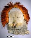 Navajo yei bi chai mask. Mask made from 2 pieces of buckskin sewn together. Eyes