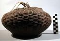 Bast fiber egg  basket with handle, made by women. native name: urura