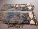 Pair of Sioux woman's leggings. Top half made from cotton cloth, bottom buckskin