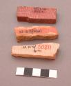 Samples of red pipe stone (catlinite)