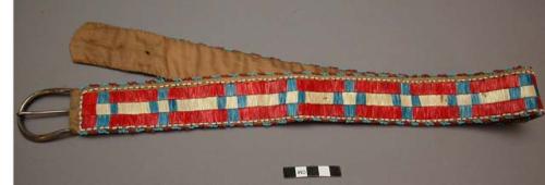 Quill and beadwork belt