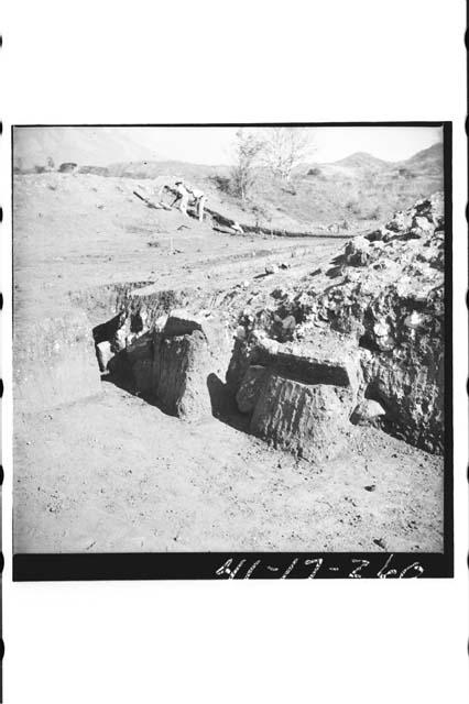 South foundation slabs at Mound 2 from the southeast