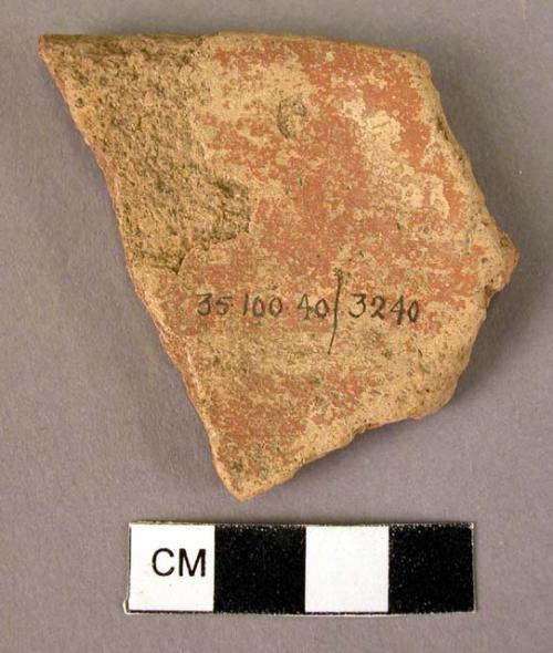 Pottery dish fragment