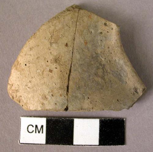 Rim potsherd - cream slip, low burnish