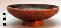 Pottery pedestal vessel - red with white designs, black inside (tsorsoieana)