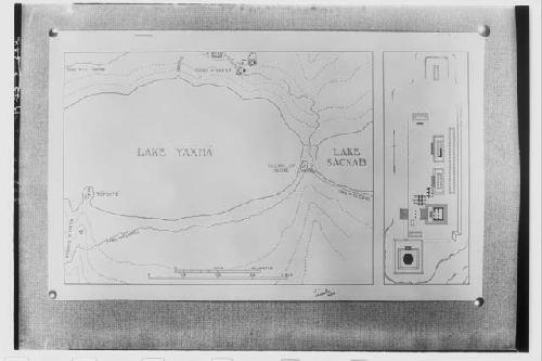 Map of: (a) Ruins of Tapaxte, (b) Lake Yaxha