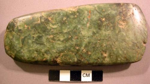 Green (jade?) stone blade