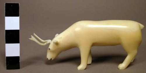 Carved ivory caribou