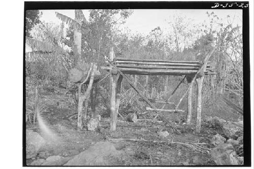 Elevated Onion Beds; Hollow Log Type at Left; Platform Type at Right