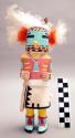 Honan "badger kachina," wood, feathers, synthetic thread, paint, string