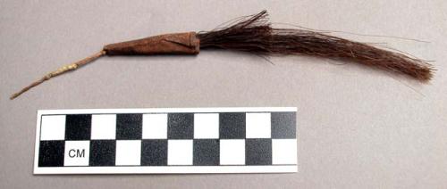 Tassel, horsehair, metal cone, sinew wrapped w/ quills