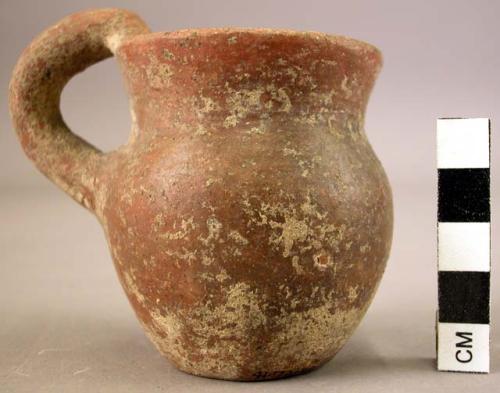 Small coarse ware jug with handle