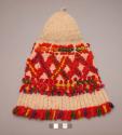 Knitted woolen baby's cap - natural color with french knot decoration +