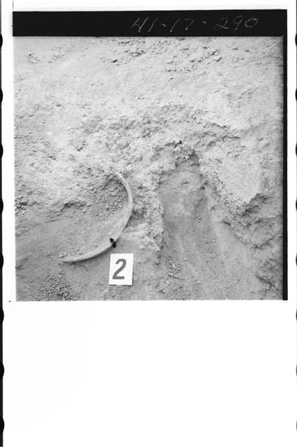 Vessel 2 as first uncovered in Cache 1 at Mound 7