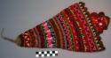Man's knitted cap. natural alpaca wool and coarser multicolor wool, geometric de
