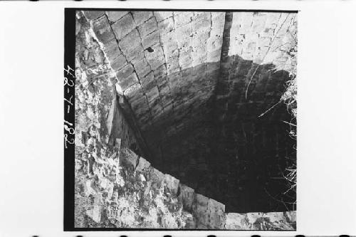 Structure 3C7. Vault section and interior masonry view.