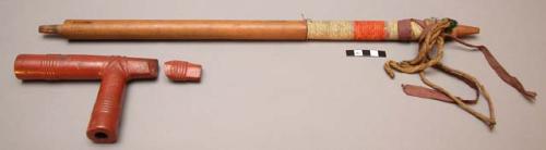 Sioux pipe with decorated wood stem.