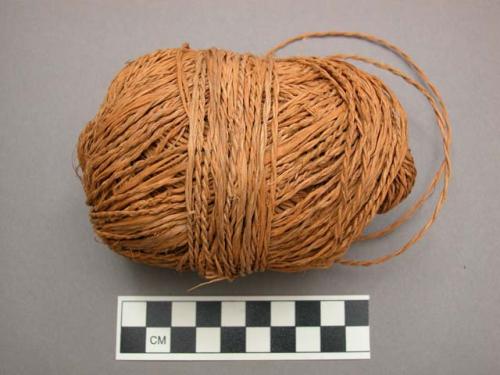 Ball of twine made from basswood fibre