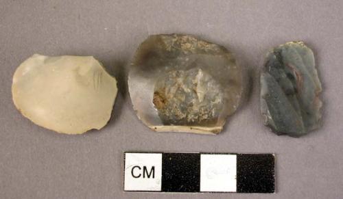 4 small discoidal flint end scrapers