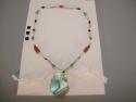 Necklace of glass beads and dentalium shells with pendant