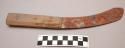 Case knife, possibly from the Plains. Metal blade, bevelled wood handle.