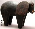 Naturalistic wooden elephant, small trunk, wood