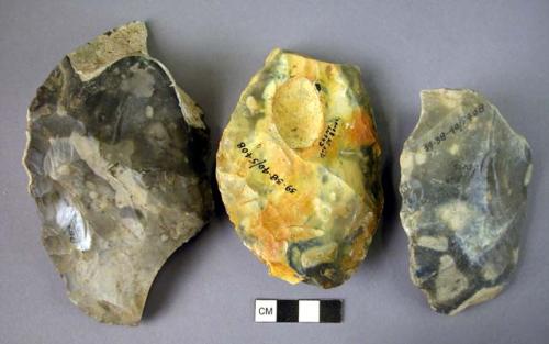 6 broken flint hand axes