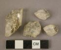 4 crystal quartz fragments used in bead making