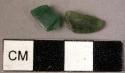 Small pieces of green glass