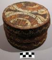 Covered birch-bark box, quill and bark decoration