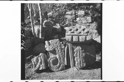 Carved facade stones re-used in Colonial Church complex