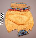Intestine pouch with deerskin top, beaded and quill decoration