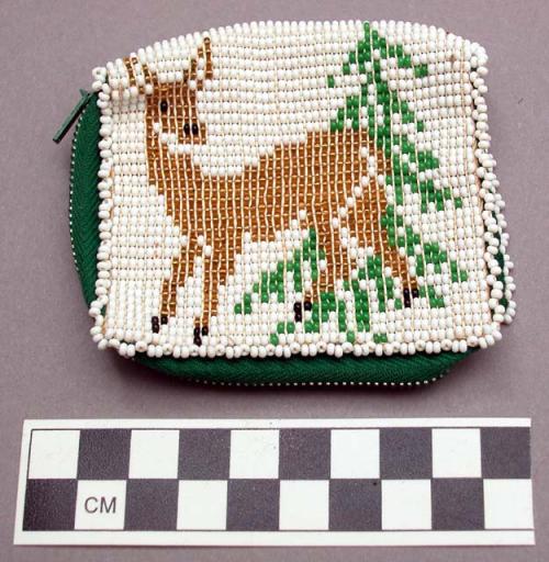 Woven beadwork cigarette case for tourist trade