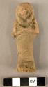 Ceramic figurine, ushabti, molded and incised features, undecorated