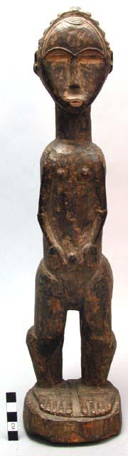 Standing female ancester figure, wood