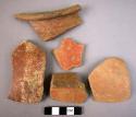 28 potsherds - red & reddish wares