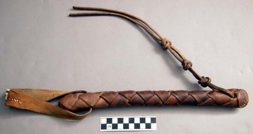 Riding whip, plaited leather