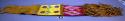 Pipe and tobacco case--skin dyed yellow, decorated with multi-colored quills