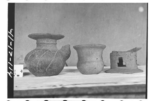 Orange Ware Spouted Jar; Usulutan Ware Jar; Orange Ware Pot Stand