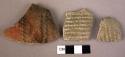 3 decorated pot sherds