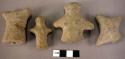 Ceramic figurines and figurine fragments, incised and pinched features.